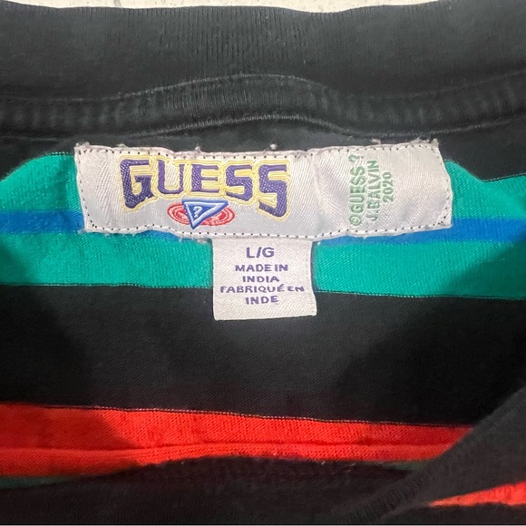GUESS x J. KALVIN Multicolor Striped T-Shirt Size Large - Picture 8 of 16